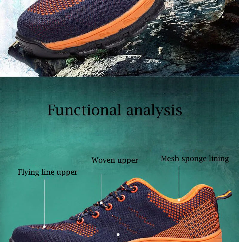 Защитная обувь со стальным носком; защитная обувь для мужчин; Рабочая обувь; воздухопроницаемые кроссовки для мужчин; Размер 12; износостойкая обувь; GXZ021
