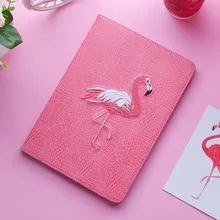 3D Flamingo Embroidery Soft Stand Cover Smart Sleep&Wake up Flip Magnet Case for iPad Mini 2 3 4 Air Pro 9.7 10.5+stylus pen