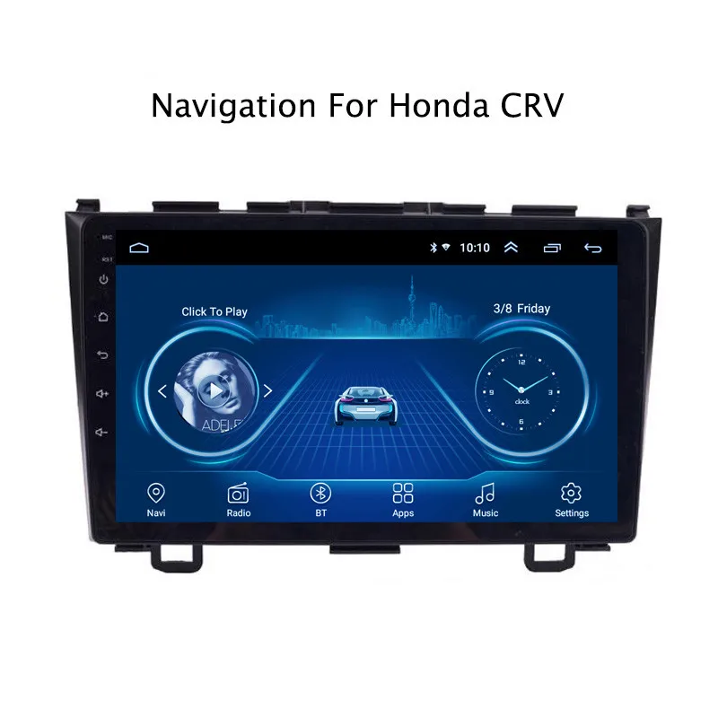 Ectwodvd 9inch Andriod 8.1 Car GPS Navigation For Honda CRV CR-V 2007-2011 DVD Multimedia System With Casing | Автомобили и