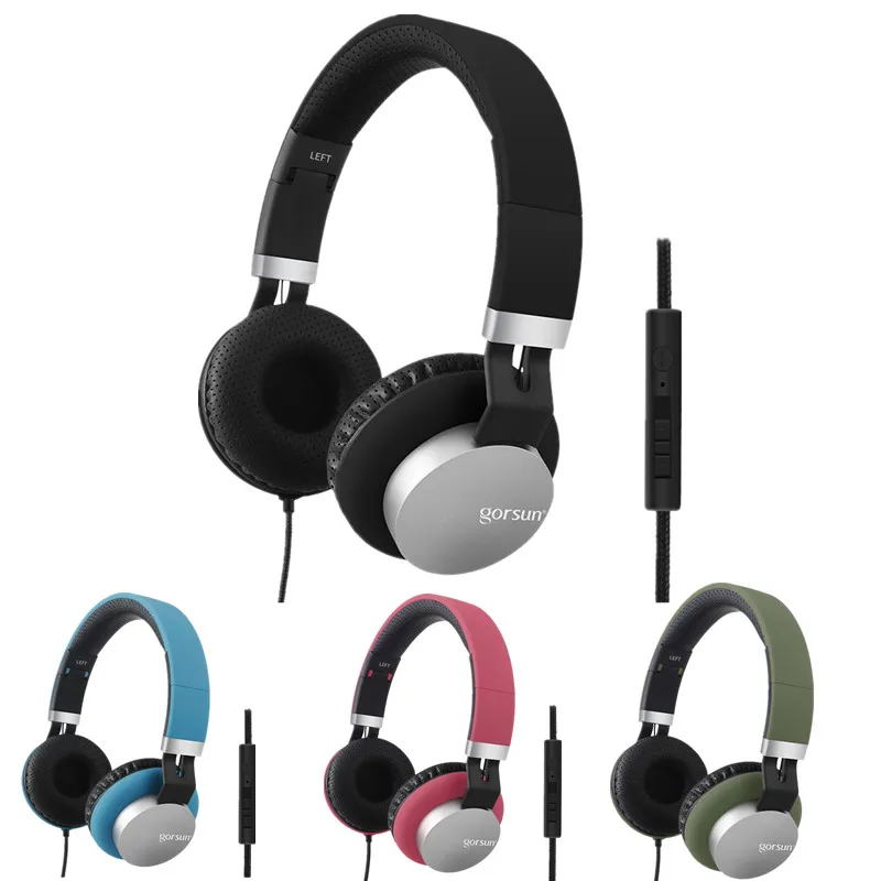 Новые стерео наушники складные Hi Fi для ПК iPhone Samsung Xiaomi с микрофоном и регулятором