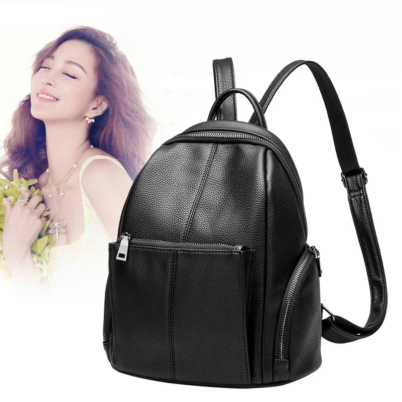 

Cow Genuine Leather Women Backpack Fashion Women's Shoulder Bags Casual Travel Laptop School Backpacks For Teenage Girls N140