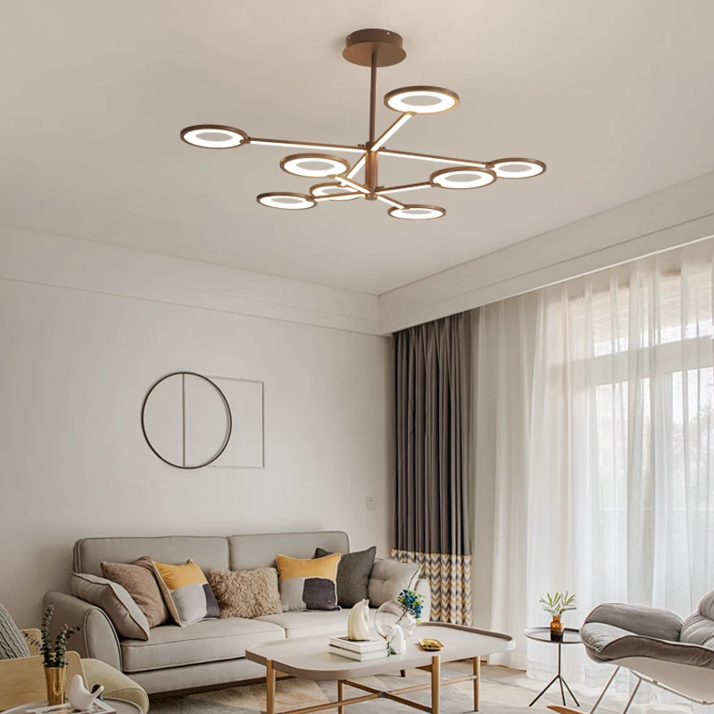 

New Design LED Chandeliers Brown Modern Chandelier industrial lamp For Diningroom Livingroom Chandelier Lighting lampadario led