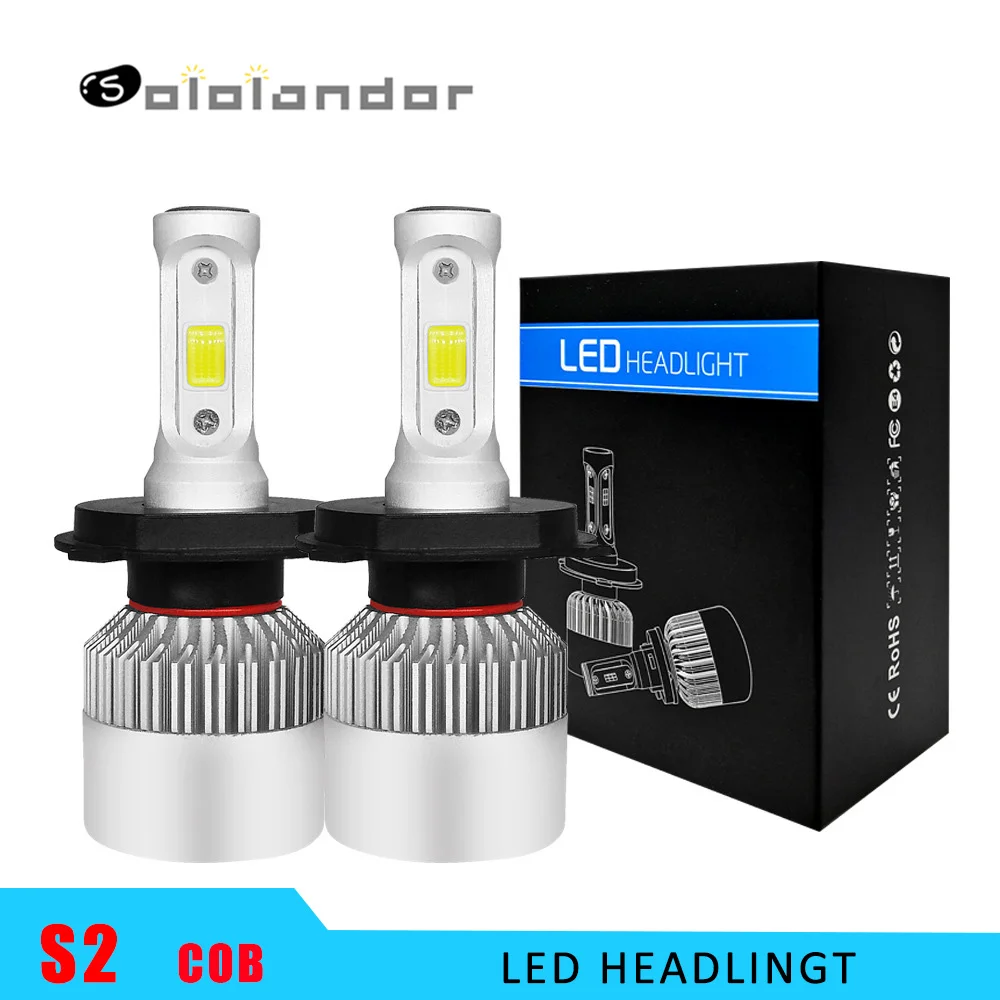 

1PC S2 LED Headlight 6000K H7 LED H4 9003 HB2 H11 H1 H3 H8 880 9005 9006 H13 9004 9007 HB3 HB4 LED Car lamp Bulbs 40W 4000LM