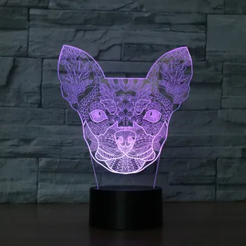 

Color changing Flashing touch sensor control Chihuahua Acrylic 3D Small Dogs LED Night Light LED USB table Lamps