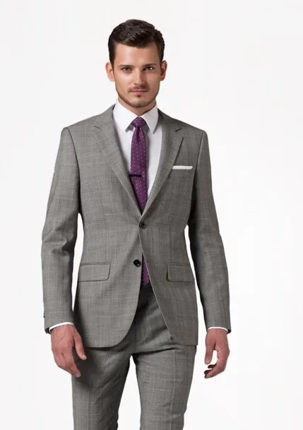 wedding suit gray custom made suits men beach groom tuxedo ...