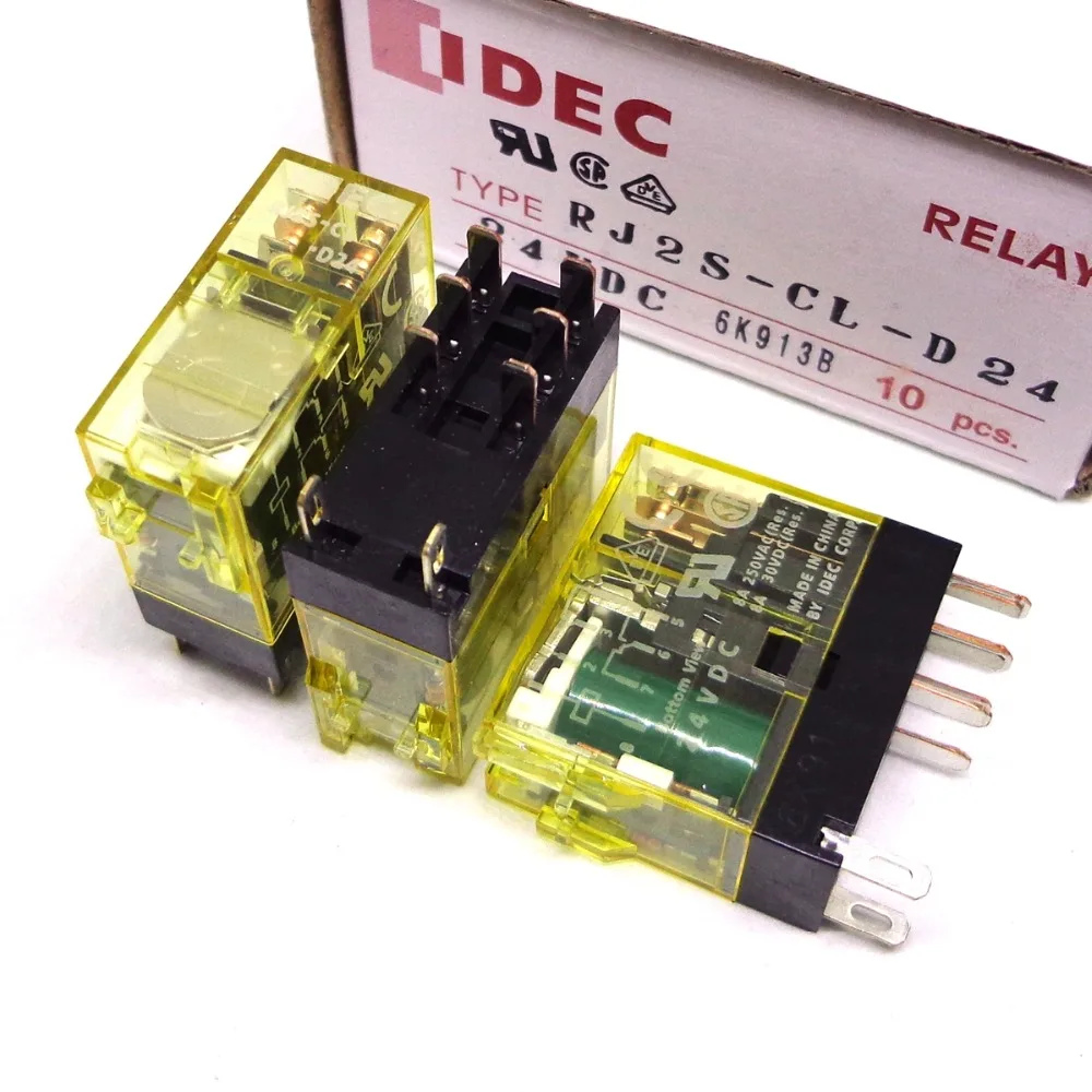 IDEC RELAY RJ2S CL D24 24VDC RJ2S CL A220 220VAC 8A 2CO SJ2S 05B Brand