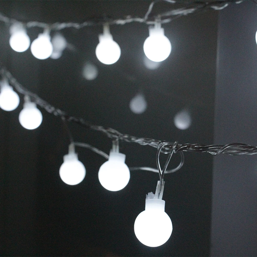 2018 Christmas Fairy Lights Outdoor 10m LED Garland Balls Decoration Holiday String Lights EU Plug Indoor for Xmas Wedding Party 2018 Christmas Fairy Lights Outdoor 10m LED Garland Balls Decoration Holiday String Lights EU Plug Indoor for Xmas Wedding Party