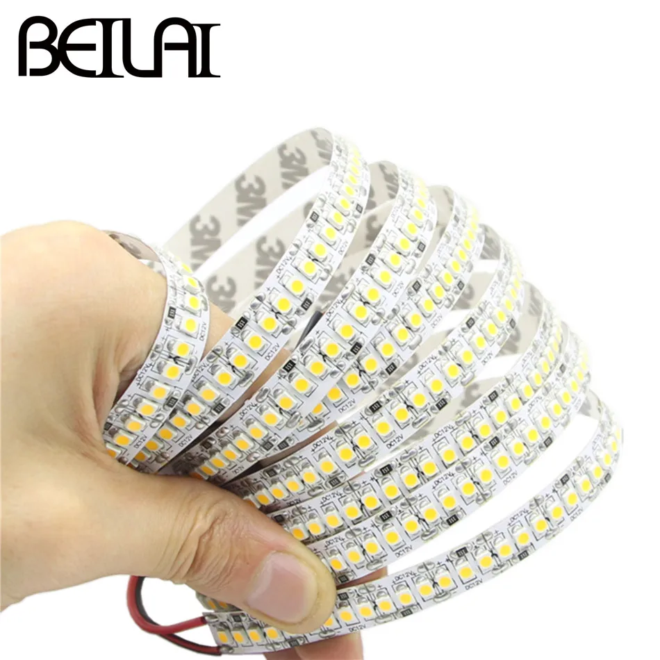 BEILAI SMD 3528 Светодиодная лента 5 м 1200 светодиодный 240 s/M DC 12 В светильник гибкие