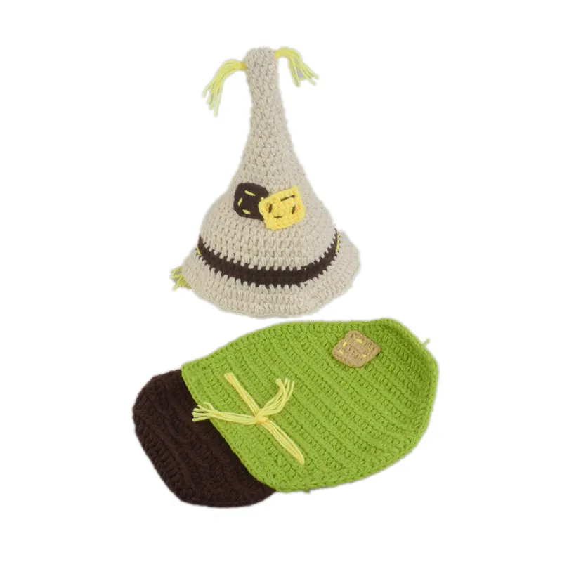 Scarecrow Design Baby Boy Girls Crochet Knit Costume Newborn Photography Props Infant Shower Gift Clothes Kids Halloween Costume