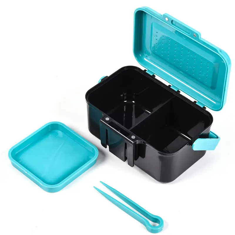 

Portable Durable Plastic Fishing Tackle Box Portable Fishing Lure Worm Earthworm Lure Storage Case with Clip