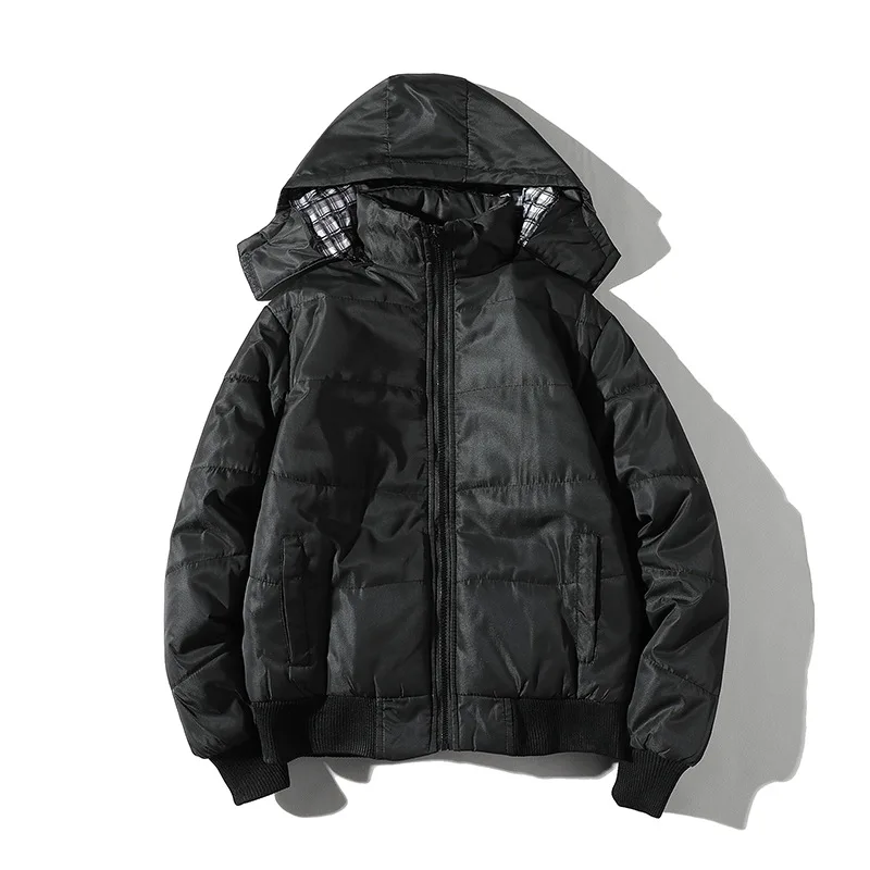 

Drop Shipping 2018 men winter jackets casual slim cotton with hooded parkas casaco masculino streetwear outwear ABZ96