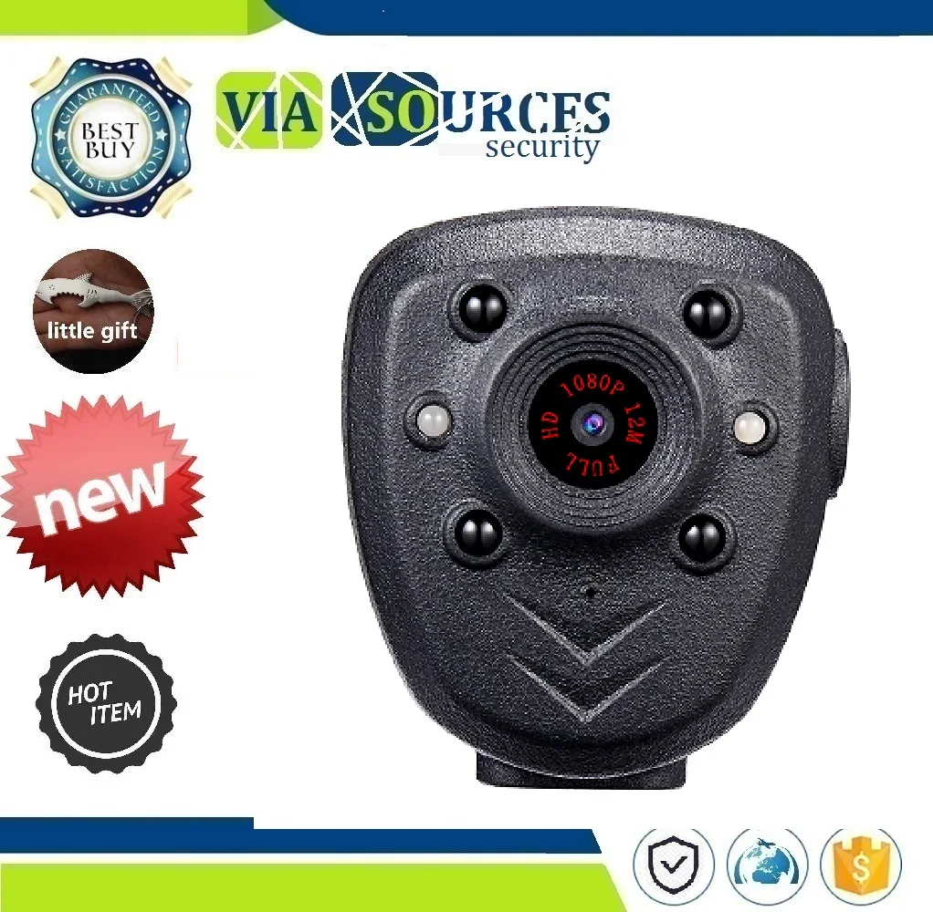 

DVR IR Night Visible LED Light Cam 4-hour Record Digital Mini DV Recorder Voice HD 1080P Police Body Lapel Worn Video Camera