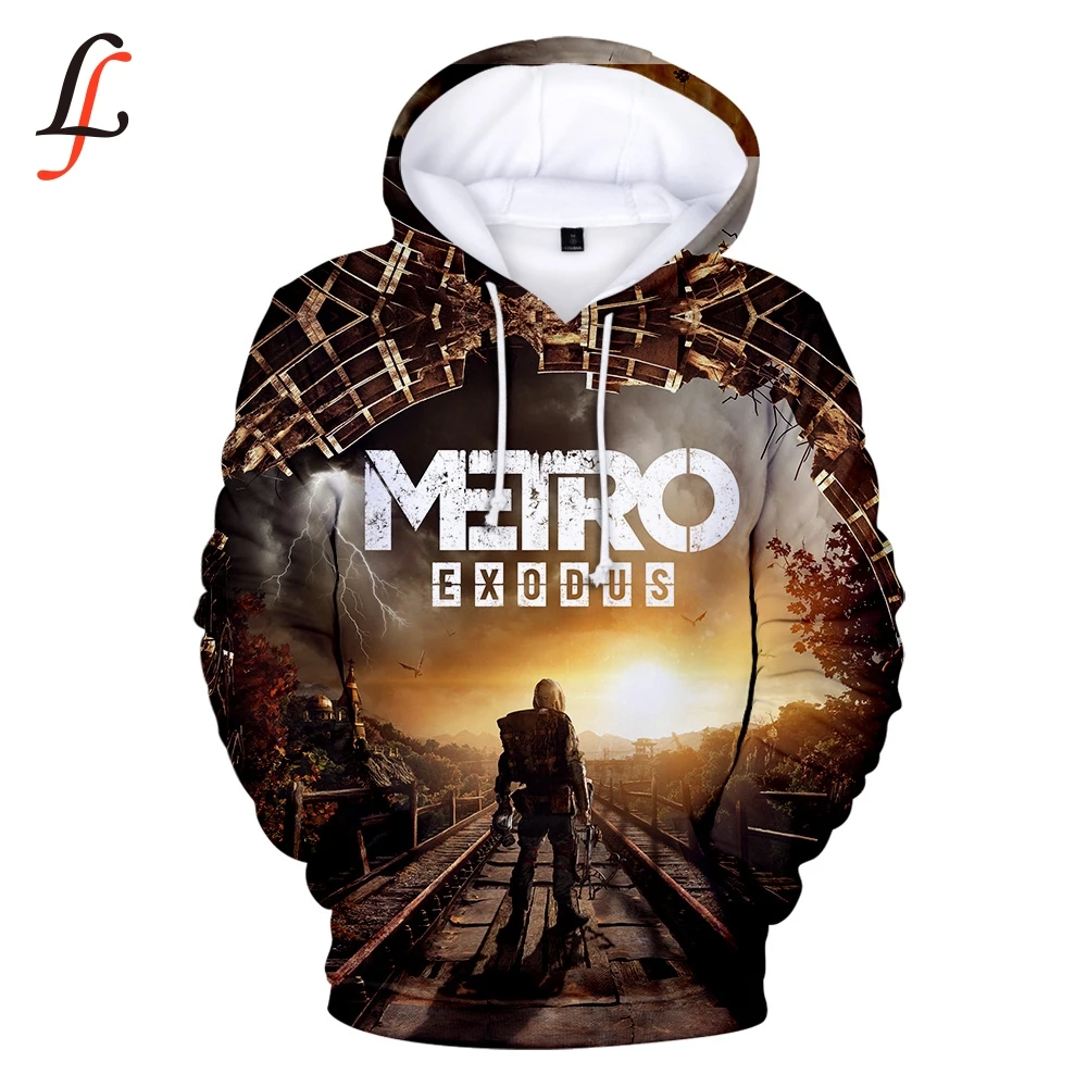 Metro Exodus 3D harajuku свитшот с капюшоном и длинными рукавами свободные повседневные
