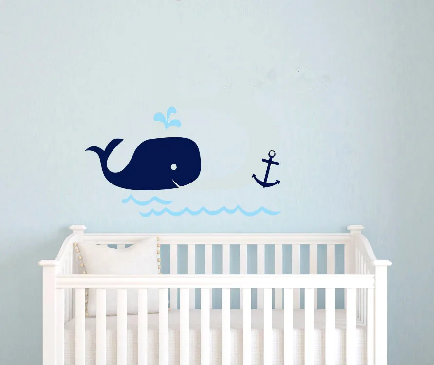 Nursery Baby Shower Whale Anchor Vinyl Wall Sticker