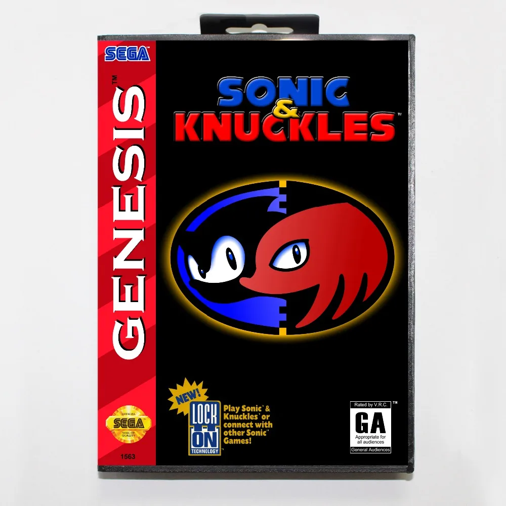 Игровая карта Sonic And Knuckles 16 Bit MD в комплекте Розничная коробка для Sega Genesis &amp Mega Drive |