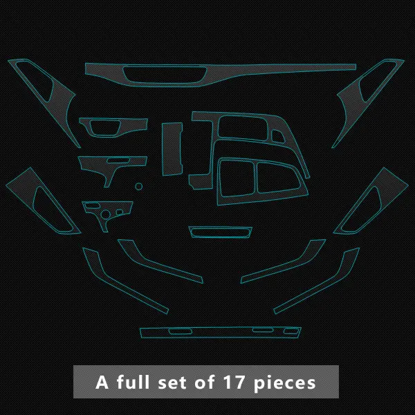 Для Audi q7 4m- центральная консоль управления Панель переключения передач для салона автомобиля невидимый бюстгальтер защитная пленка наклейка и наклейка - Название цвета: a full set of 17 pcs