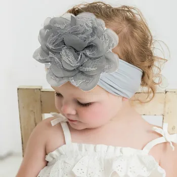 

Girls Headwear Big Flower Hair Band Kids Head Wrap Band For girl hair Accessories hot sale hairband