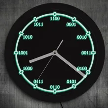 1 шт. бинарный код декоративные настенные часы современный дизайн математические цифры формула светодиодный неоновый знак настенные часы учители образовательный подарок