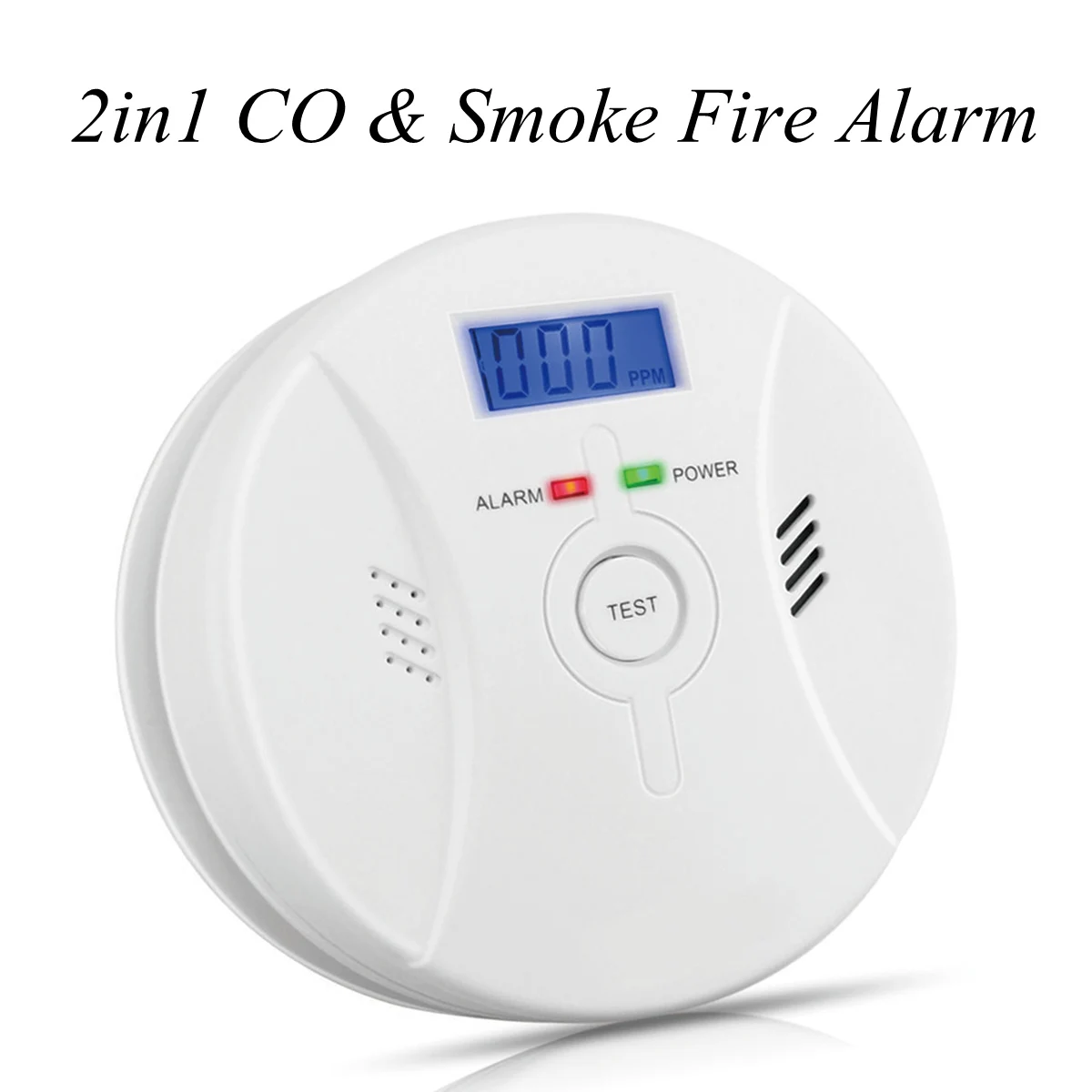 

2 in 1 Carbon Monoxide Detector Poisoning Smoke Voice Alarm Warning Sensor Home Security Safety CO Gas Carbon Alarm Detector