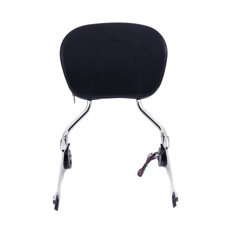 Chrome Sissy Bar Upright Mount W/ Brake Light For Harley Touring Road