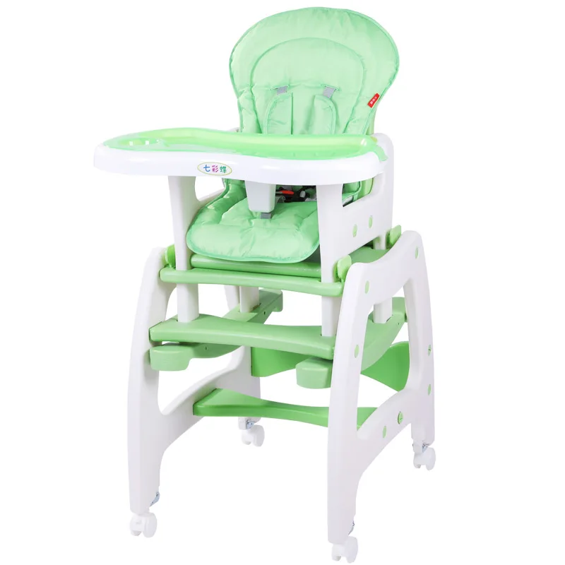

Multi-function Foldable Cockhorse Child Seat Portable Adjustable Baby Highchair With Plate Feeding Chair Or Desk For 0-6T Kids