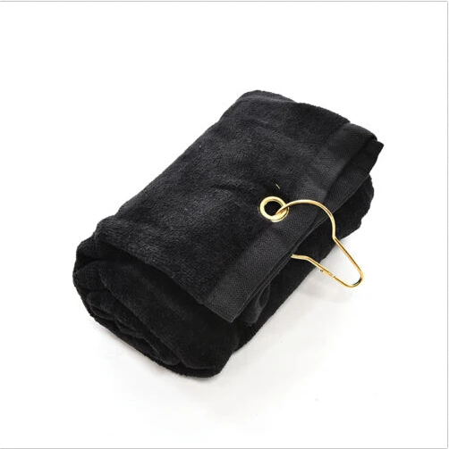 40*60 см полотенце для гольфа хлопковое удобное спортивное полотенце с душевным крючком быстросохнущие полотенца - Цвет: Black