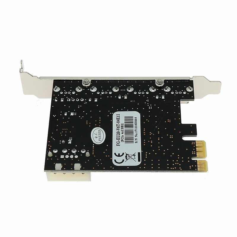 Usb 2,0 pci карта расширения на 4 порта PCI-E для USB2.0 компьютер карты расширения pcie usb адаптер с 4pin интерфейс питания для win 10