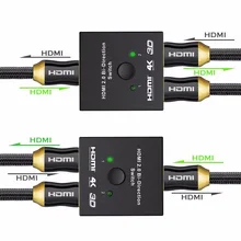 New 1×2 HDMI Bi-Directional Switcher Support HDMI 2.0 HDCP 2.2 UHD 4K 2×1 HDMI Switch HUB Box For Apple TV, XBox,PS3, PS4 & HDTV
