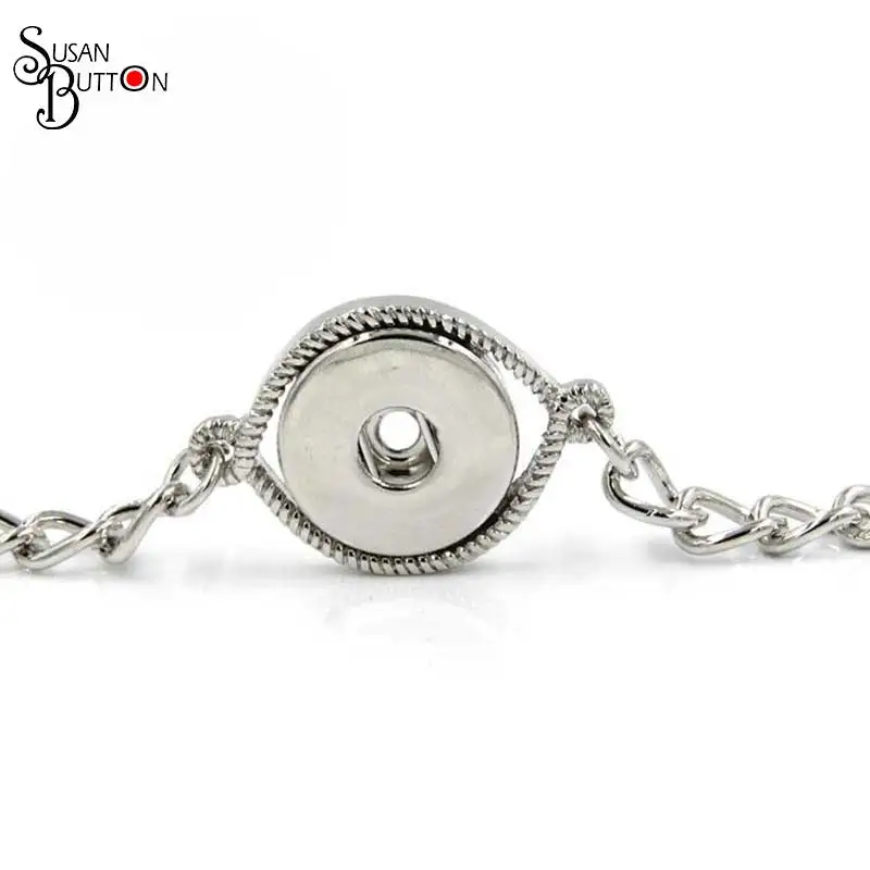Посеребренный раздвижной браслет Susan Кнопка evil eye подходит для 18 мм Оснастки