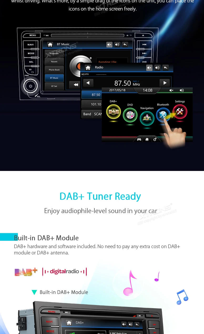 Best 7" Special Car DVD for Audi A4 2000-2008 & Audi S4 2003-2008 & Audi RS4 2002-2008 with Built-in Vehicle Standard DAB+ Module 3