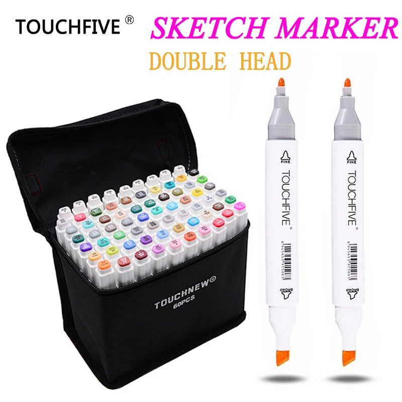 

Touchfive 168 Colors Pen Marker Set Dual Head Sketch Markers Brush Pen For Draw Manga Animation Design Art Supplies