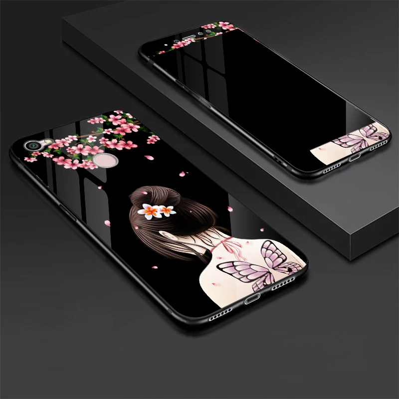 For Xiaomi Redmi Note 5A Prime Tempered glass Case + Tempered Glass Screen Protector Film for Xiaomi Redmi Note 5A Cover Note5A