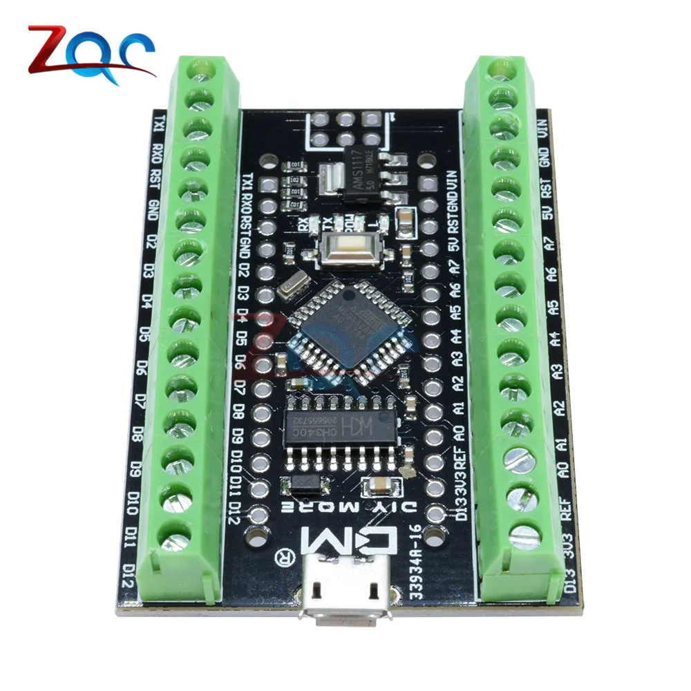 Micro USB Atmega328P Nano V3.0 CH340 драйвер с адаптером клеммой Плата расширения 2 в 1 модуль
