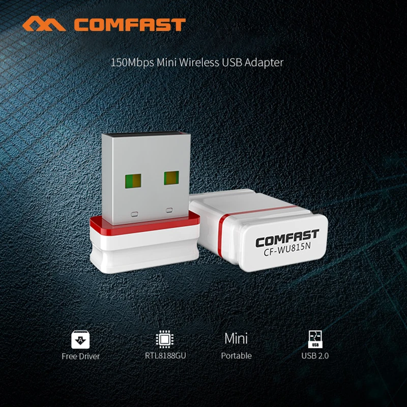 COMFAST Plug And Play мини Wi Fi адаптер USB PC сетевой карты 150 Мбит/с AP функция 2,4 г Desktop приемник для оконные рамы CF-WU815N
