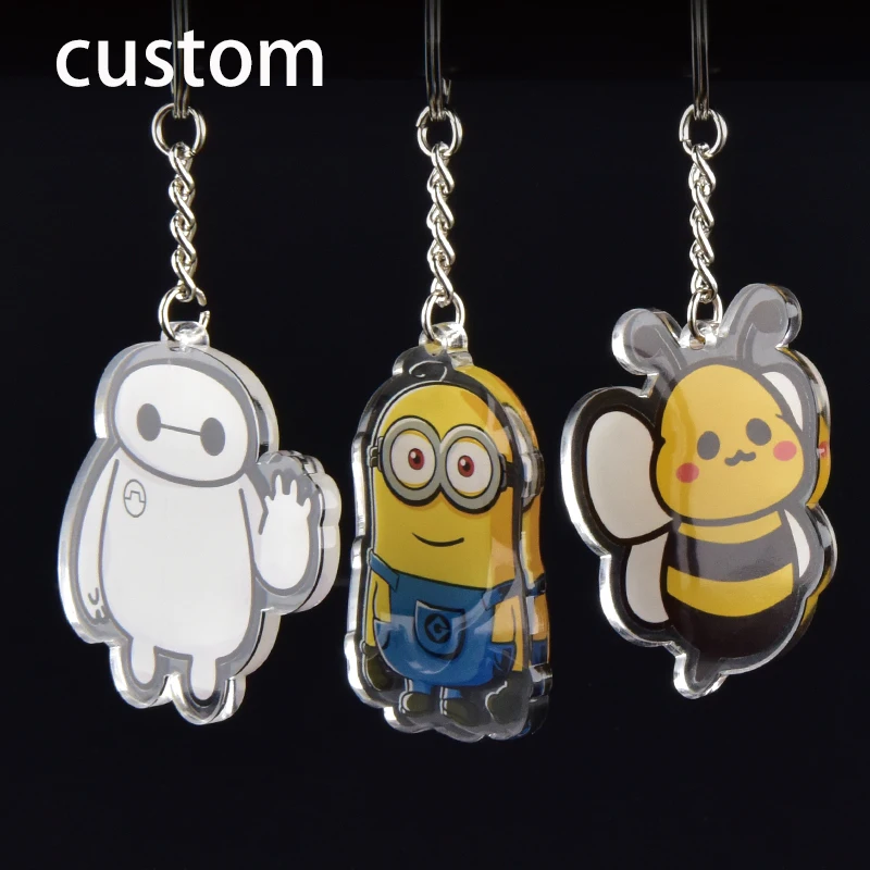 

1pc custom acrylic Keychain 5cm pendant cartoon anime Key accessories cute key chain for gift