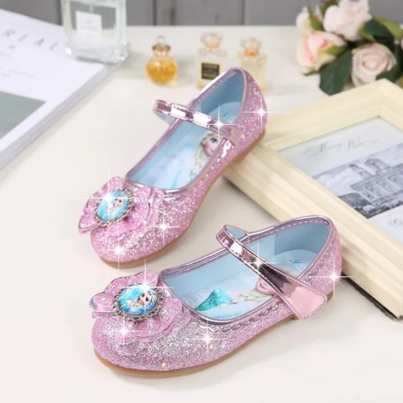 HaoChengJiaDe Flower Children Leather Shoes Princess Baby Girl Shoes For Kids Glitter Wedding Party Infantil Chaussure Enfant