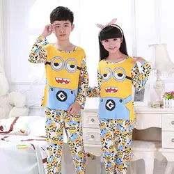 Семья стиль детские пижамные комплекты из хлопка с длинными рукавами детские пижамы женский набор От 3 до 12 лет пижамы для мальчиков и