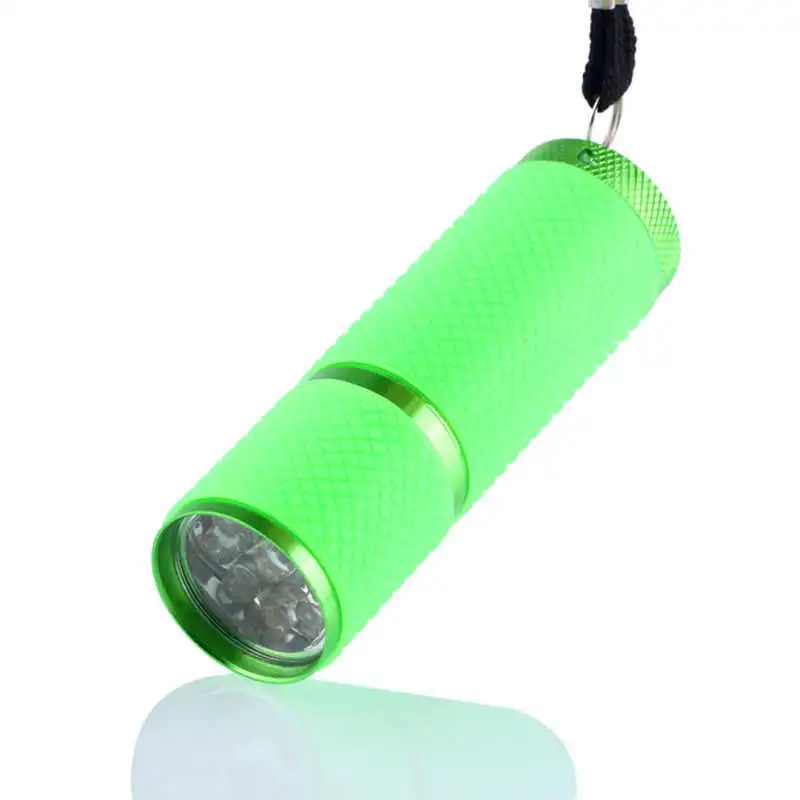 Mini Aluminum UV Ultra Violet 9 LED Flashlight AAA Torch Light Lamp powerful led flashlight fanatic #4S18 (4)