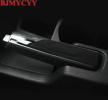 BJMYCYY автомобильные аксессуары из нержавеющей стали ручной тормоз с блестками для peugeot 308 T9 - Название цвета: Черный
