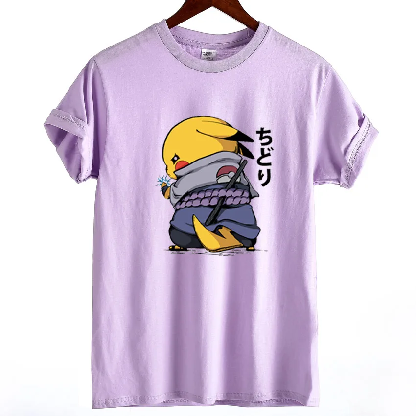 Pikachu Pokemon Cartoon mujeres Camiseta o-cuello manga corta algodón Camiseta femenina más tamaño Camiseta floja Harajuku Tops