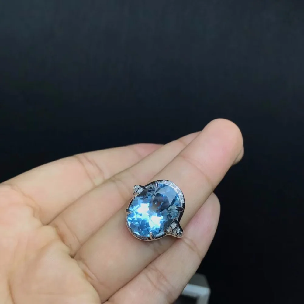 10 carat natural topaz ring, anel de