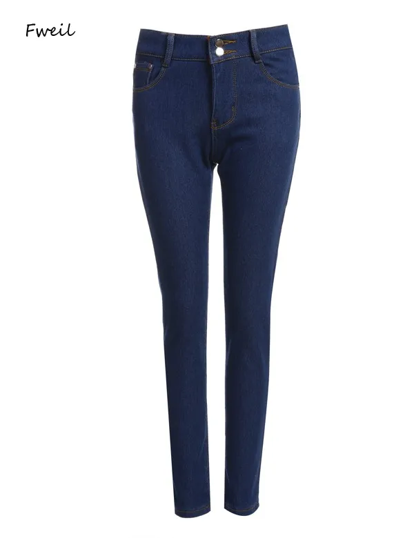 

FANALA Women Winter Jeans Pants 2017 Fashion Warm High Waisted Solid Slim Skinny Trousers Fleece Lined Pencil Jeans Velvet Thick