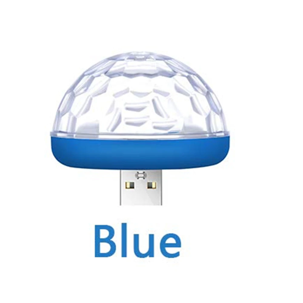 Blue with USB Автомобильный USB атмосферный свет, декоративная лампа, освещение для салона автомобиля, DJ RGB, мини цветная музыкальная звуковая лампа для фестиваля, вечерние, караоке - Испускаемый цвет: Blue with USB