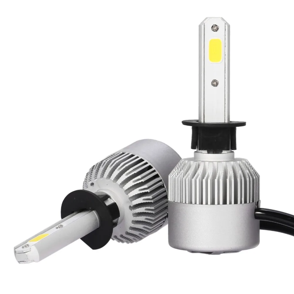 2pcs H1 Car COB LED Xenon Conversion Headlight Bulb Kit high Beam Light DRL 360 Degree 72W