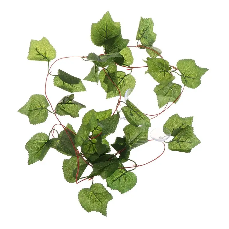 Искусственные растения для рептилий чехол для моделирования реалистичные растения Виноградная лоза листья украшения места обитания поставки с всасыванием - Цвет: 4