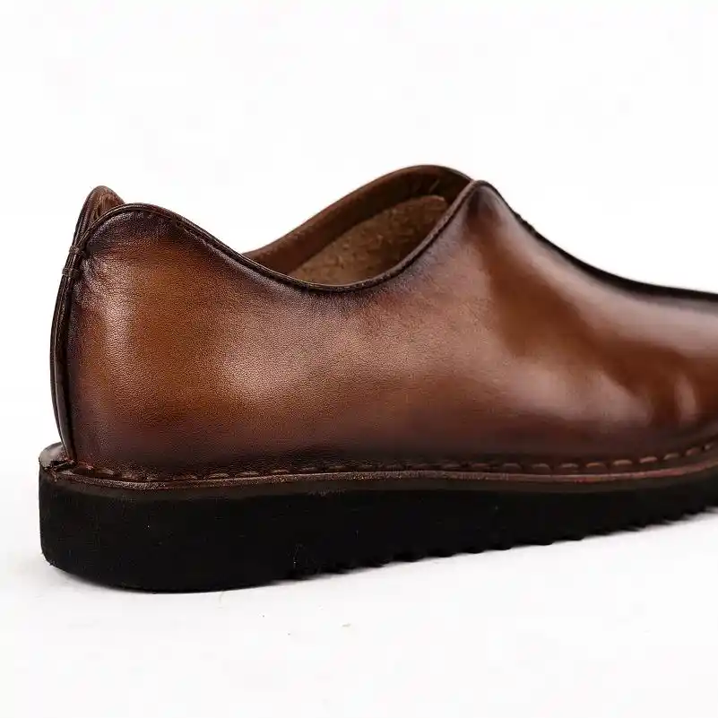 men's vintage leather loafers lazy single shoes