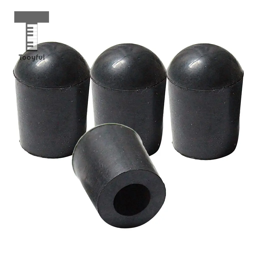 Tooyful 4Pcs End Pin Rubber Tip Upright Bass 10mm Double Bass Endpin Parts Accessories with Bottom Grip Prevent Sliding