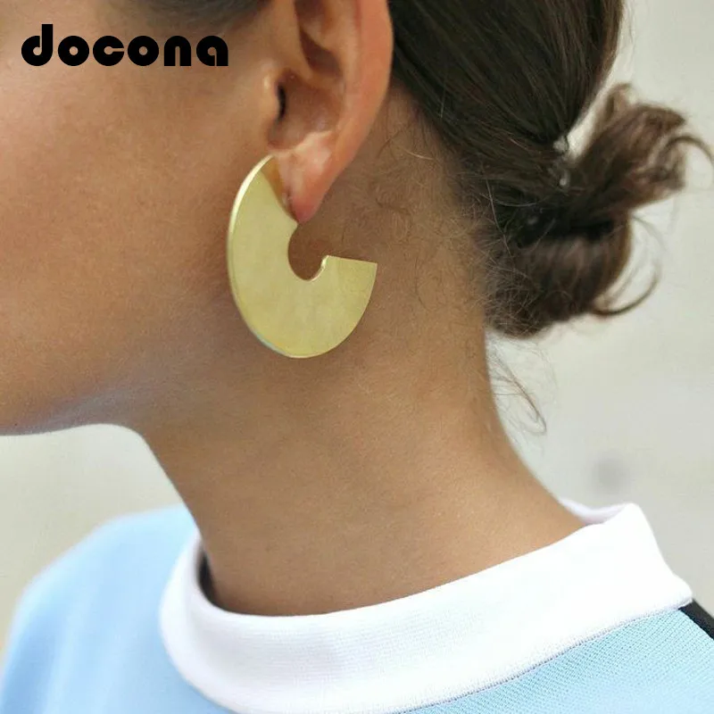 

Docona Trendy Half Round Drop Dangle Earring for Women Abstract C Shape Piercing Earrings Party Jewelry Oorbellen 6144