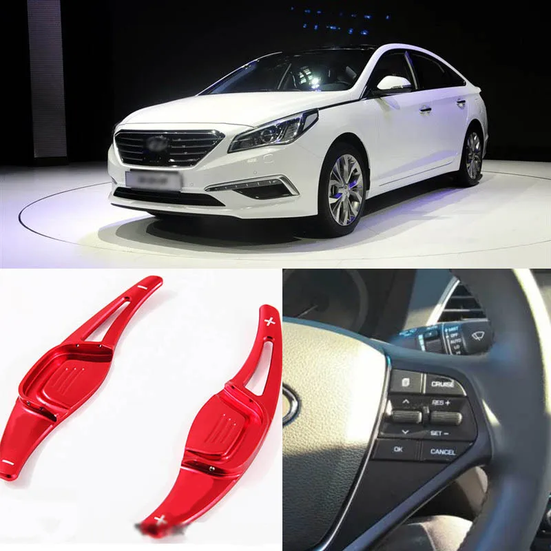 

Savanini 2pcs Alloy Add-On Steering Wheel DSG Paddle Shifters Extension For Hyundai Sonata 9th 2015-2016