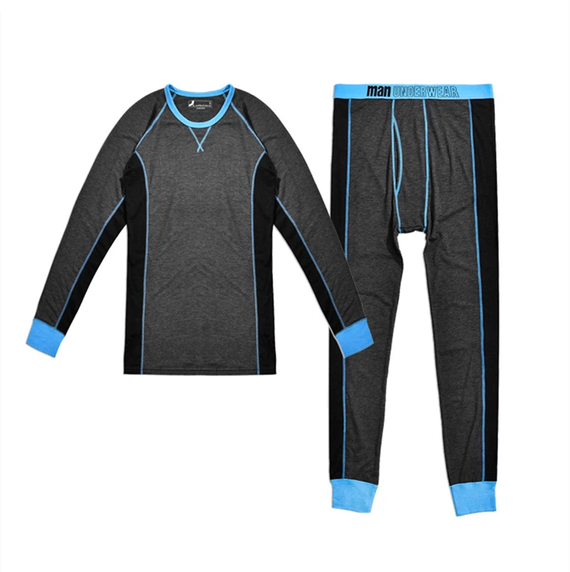

2019 New Men EU Size Thermal Underwear Set Quick Dry Anti-microbial Stretch Clothings Male Febrile O-Neck Thermo Warm Long Johns
